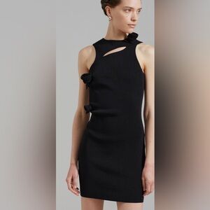 Coperni Black Mini Dress with Cutout and Knot Detail